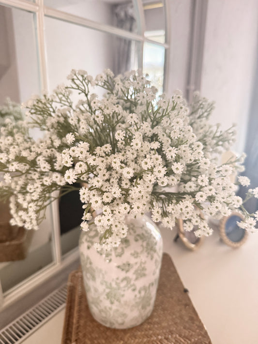 12-Pack Artificial Baby’s Breath – White Gypsophila Bouquets for Weddings, Home Décor & DIY Crafts