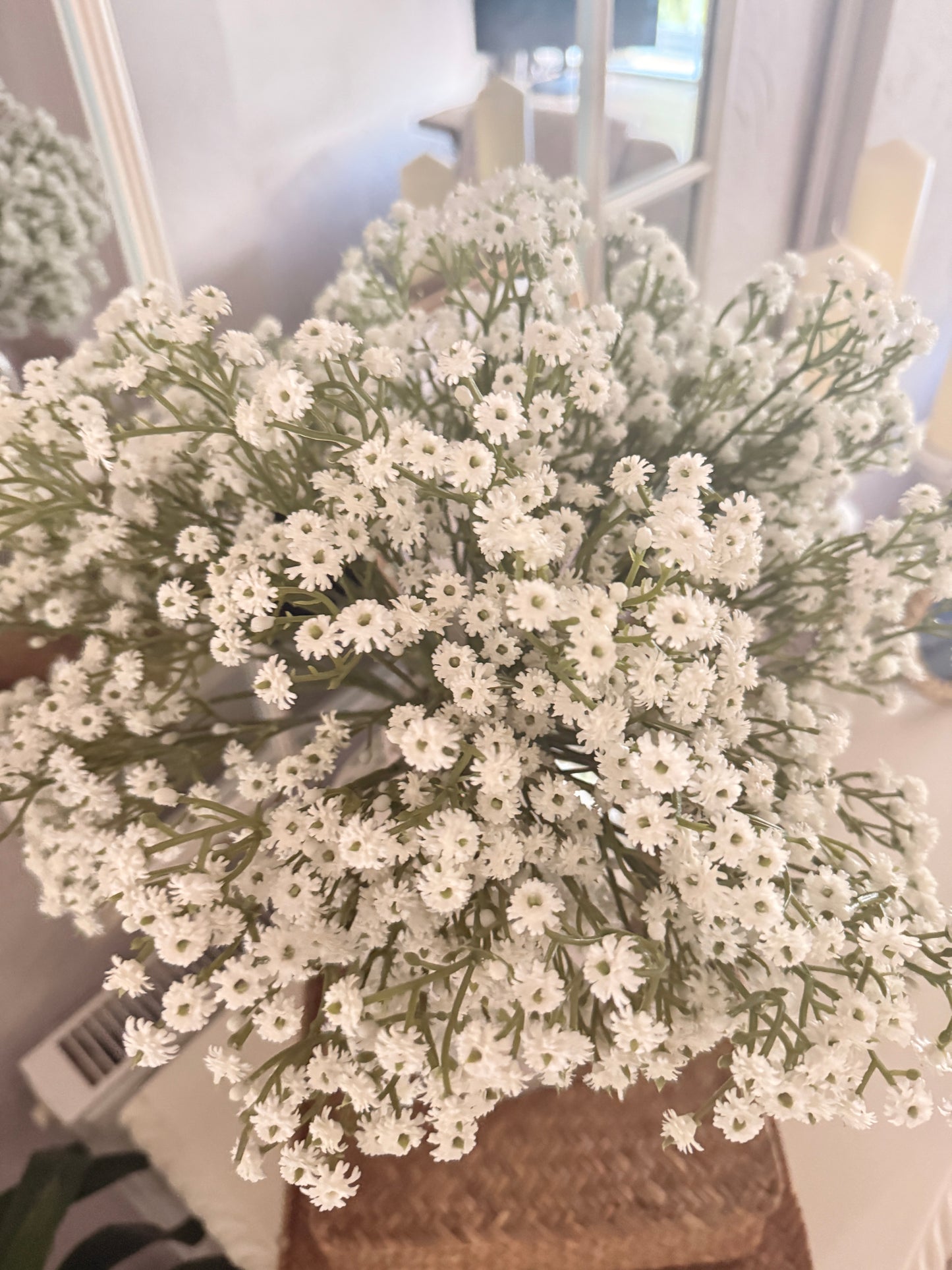 12-Pack Artificial Baby’s Breath – White Gypsophila Bouquets for Weddings, Home Décor & DIY Crafts