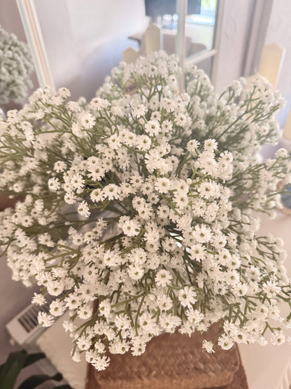 12-Pack Artificial Baby’s Breath – White Gypsophila Bouquets for Weddings, Home Décor & DIY Crafts