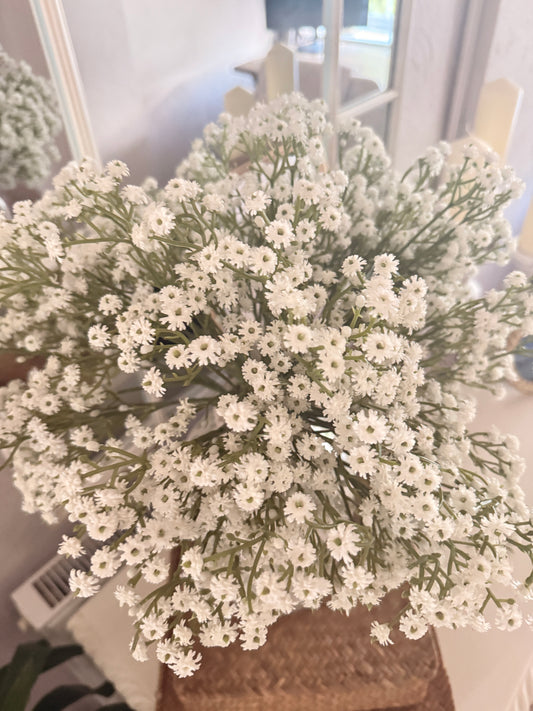 12-Pack Artificial Baby’s Breath – White Gypsophila Bouquets for Weddings, Home Décor & DIY Crafts